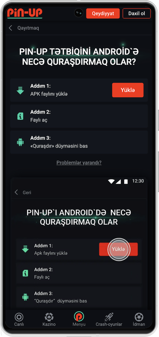 Mobil Tətbiqlər Pin Up